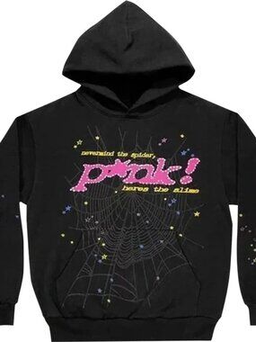 Spider Pink Hoodie Black